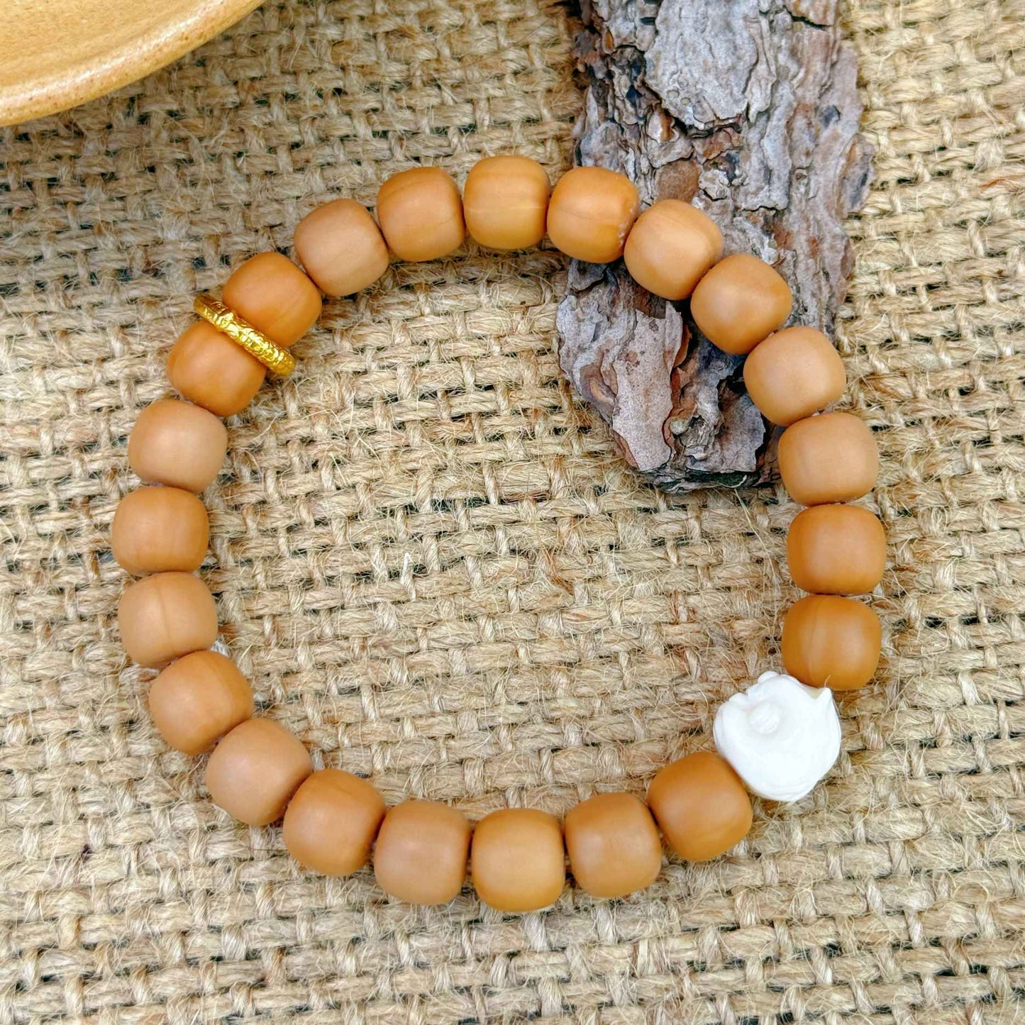 “Bodhi Light” Sacred Walnut Bracelet – Handcrafted Talisman of Awareness