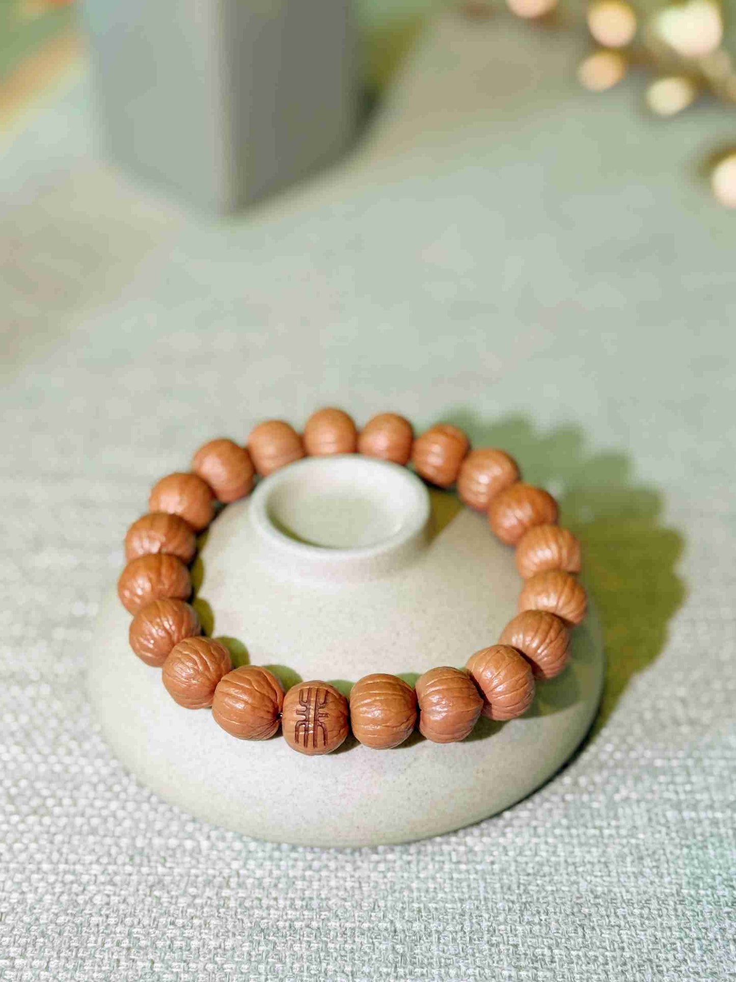 “Echograin” Sacred Walnut Bracelet – Handcrafted Rhythm of Stillness