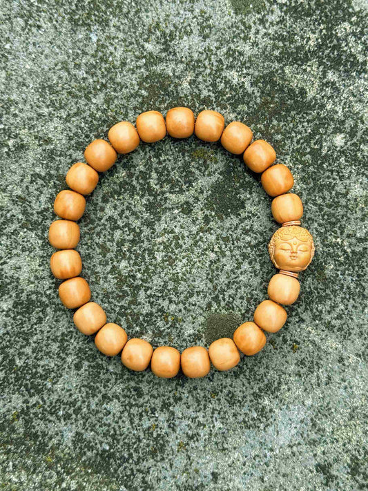 “Garonne” Sacred Walnut Bracelet – Hand-Carved Blessing of the Dragon King's Daughter