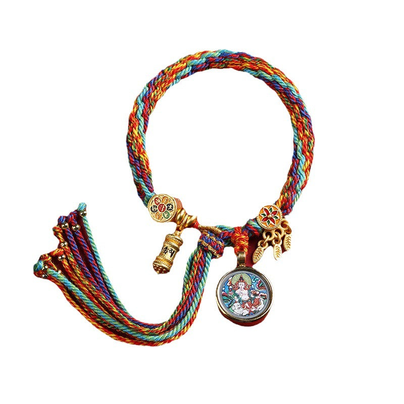 Reincarnation Blessing Bracelet – Woven Tibetan Amulet for Luck, Calm & Peace