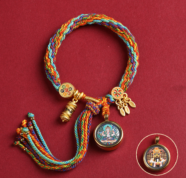 Reincarnation Blessing Bracelet – Woven Tibetan Amulet for Luck, Calm & Peace