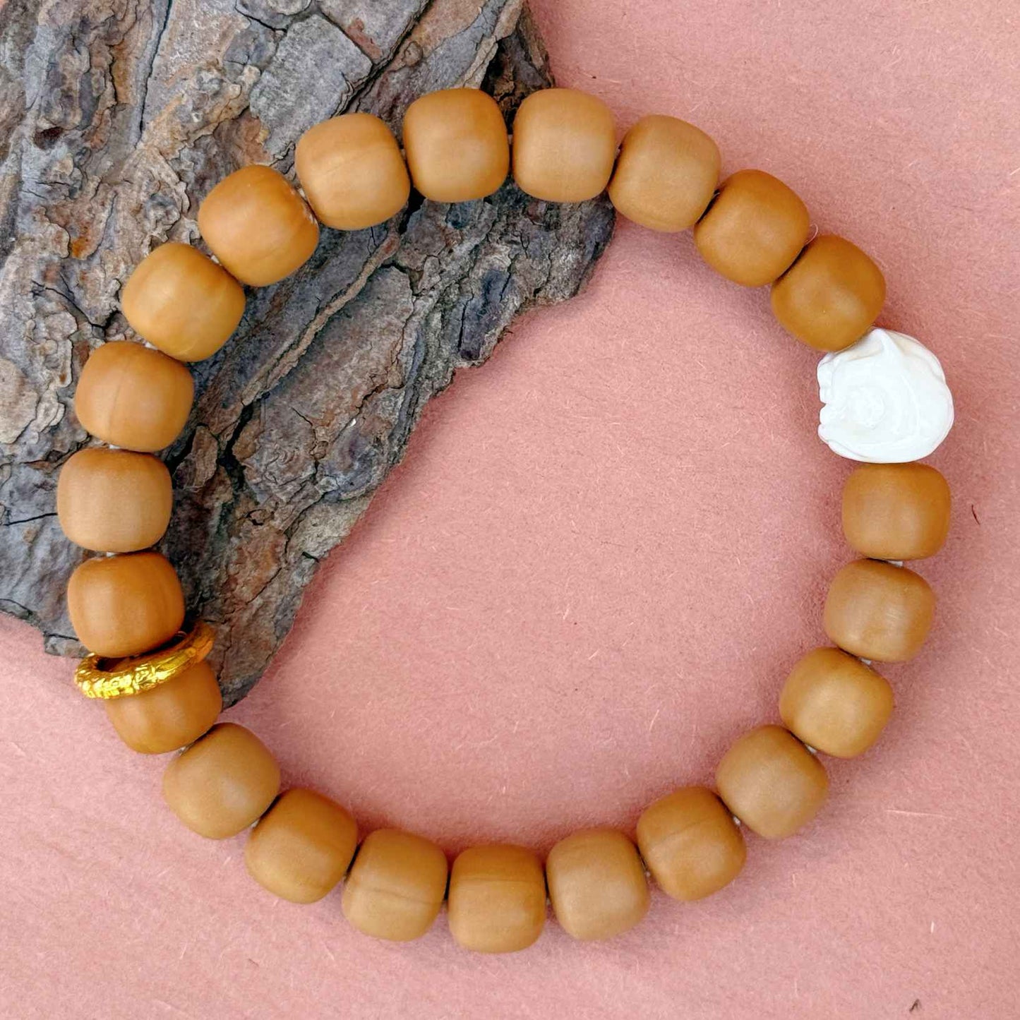 “Bodhi Light” Sacred Walnut Bracelet – Handcrafted Talisman of Awareness