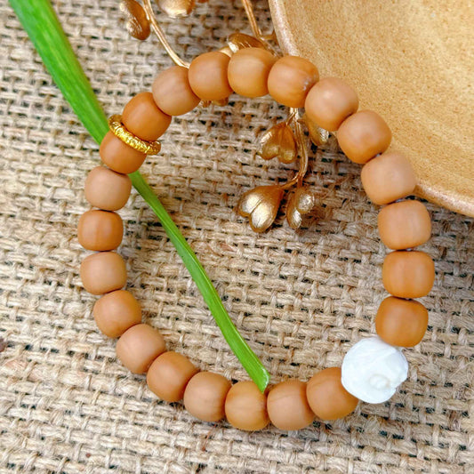 “Bodhi Light” Sacred Walnut Bracelet – Handcrafted Talisman of Awareness