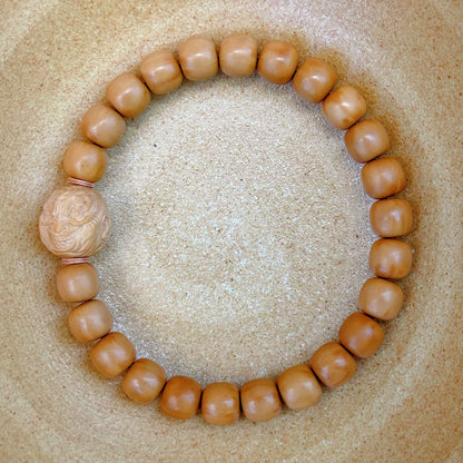 “Guardian Flame” Sacred Walnut Bracelet – Handcrafted Talisman of Strength