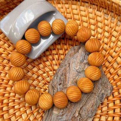 “Ripple Path” Sacred Walnut Bracelet – Handcrafted Talisman of Flow