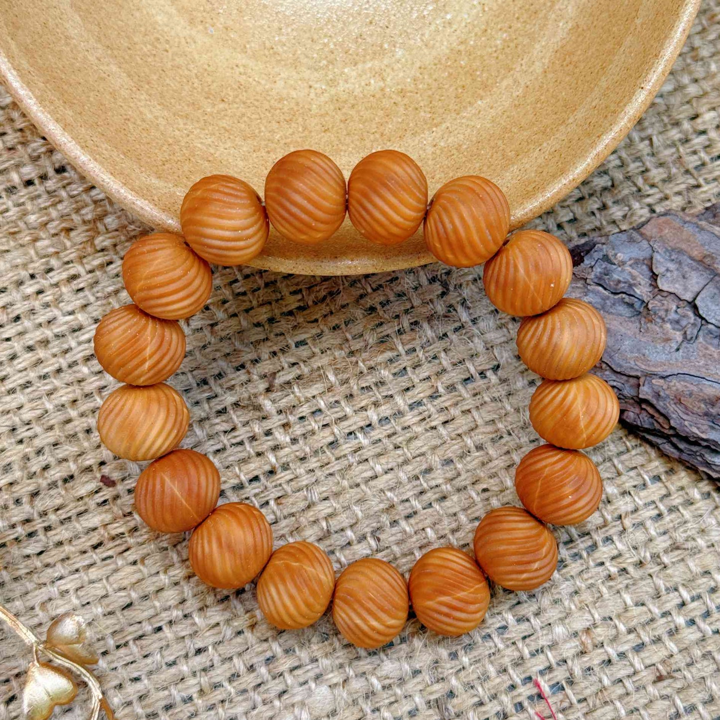 “Ripple Path” Sacred Walnut Bracelet – Handcrafted Talisman of Flow