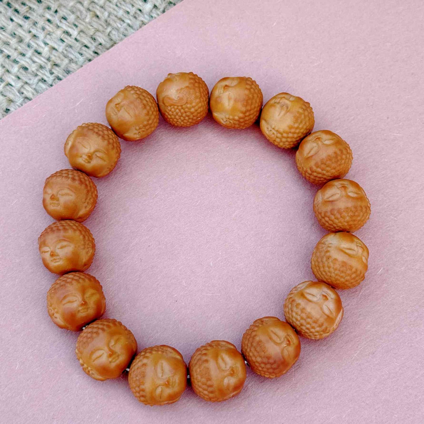 “Quiet Faces” Sacred Walnut Bracelet – Handcrafted Talisman of Presence