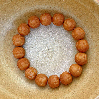 “Quiet Faces” Sacred Walnut Bracelet – Handcrafted Talisman of Presence