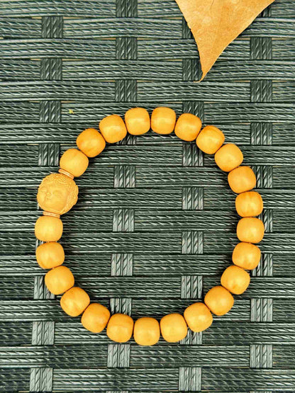 “Garonne” Sacred Walnut Bracelet – Hand-Carved Blessing of the Dragon King's Daughter