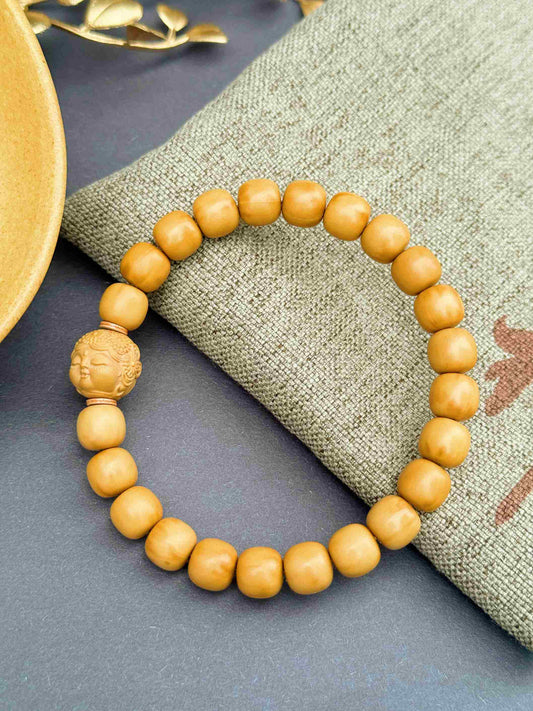 “Garonne” Sacred Walnut Bracelet – Hand-Carved Blessing of the Dragon King's Daughter