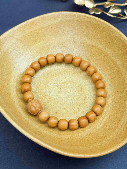 “Garonne” Sacred Walnut Bracelet – Hand-Carved Blessing of the Dragon King's Daughter