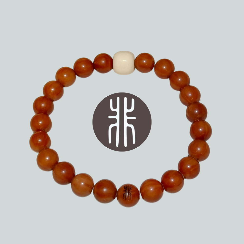 “Minghui” Sacred Walnut & Jade Bracelet — Clarity Within Stillness
